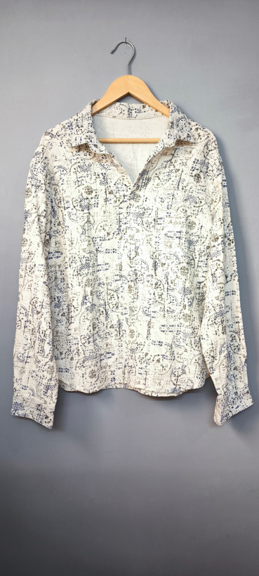 نمای آستین و یقه پیراهن مردانه لینن هامون