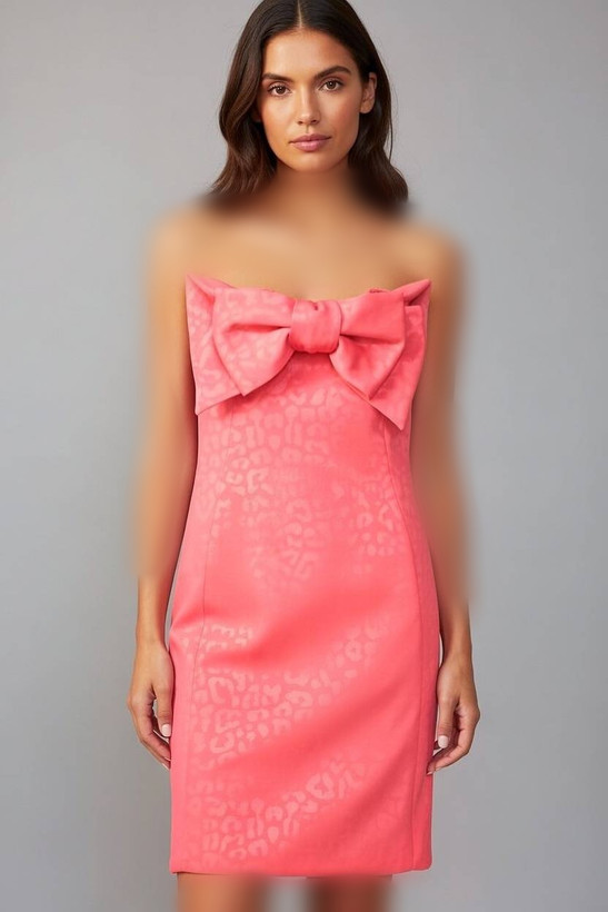 پیراهن دکلته زنانه وارداتی پاپیون مدل ۱۰۲۱ نمای جلو