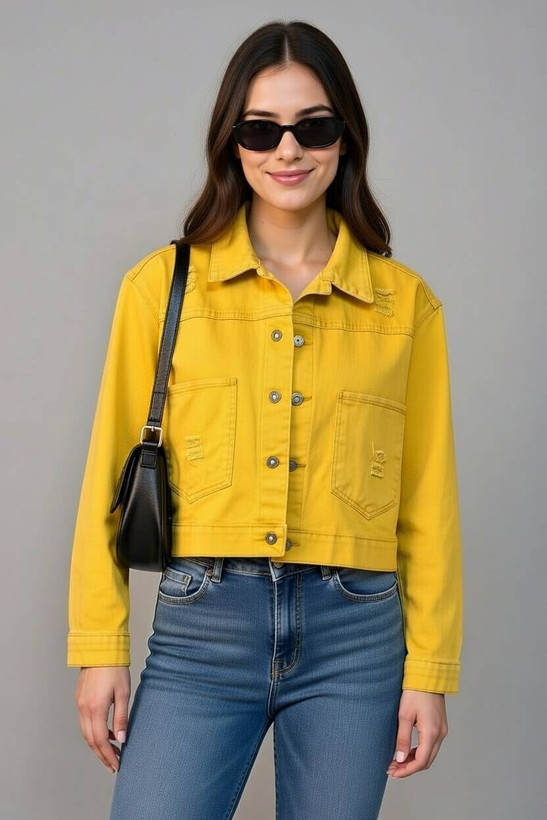 کت زنانه فری سایز از جنس جین