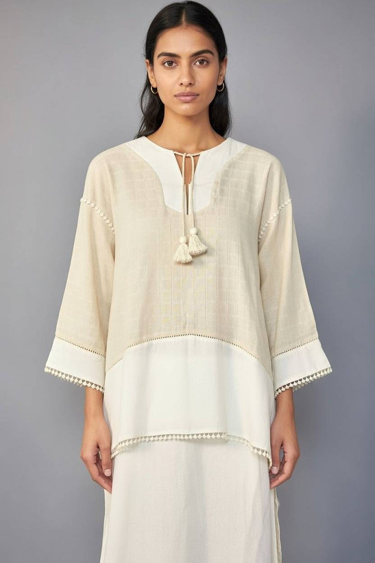 تونیک لینن فری سایز با قد ۷۳ سانتیمتر