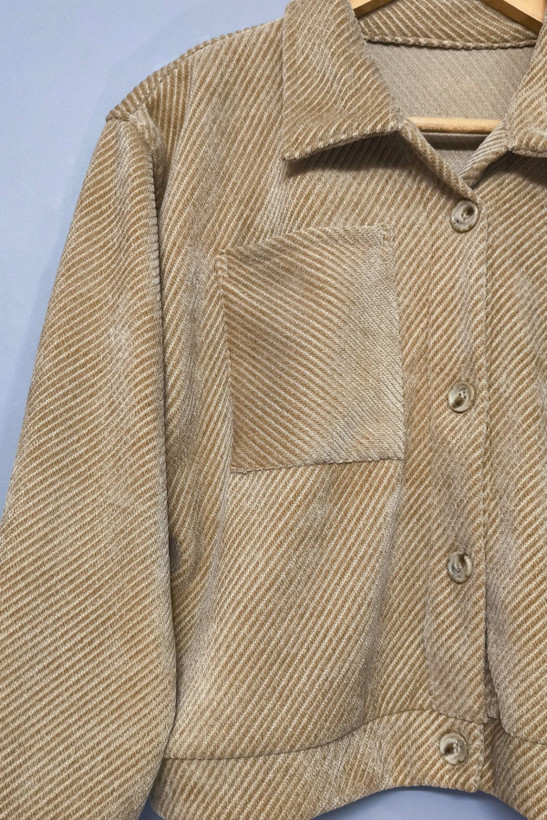 جزئیات بافت و دوخت کت کراپ آناشید