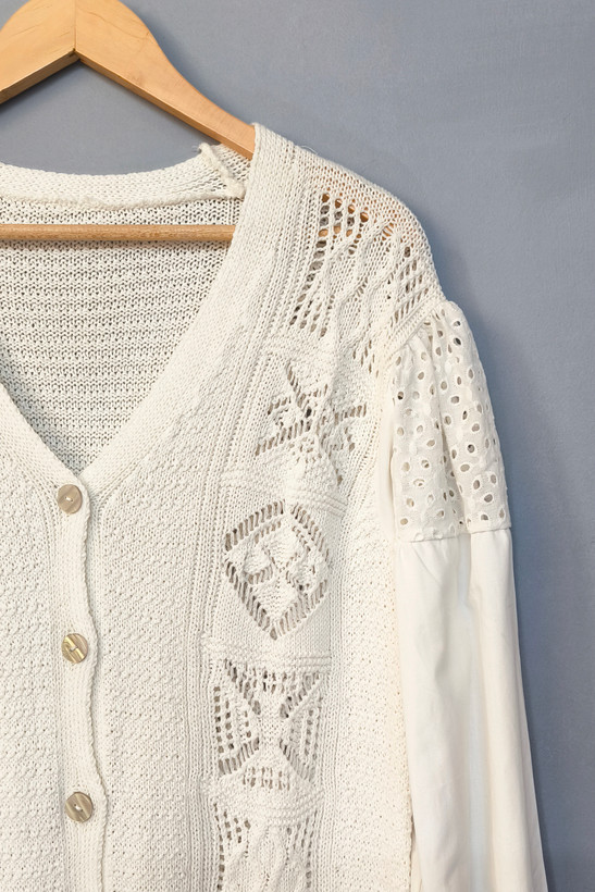 جزئیات بافت و آستین ژاکت ستایش