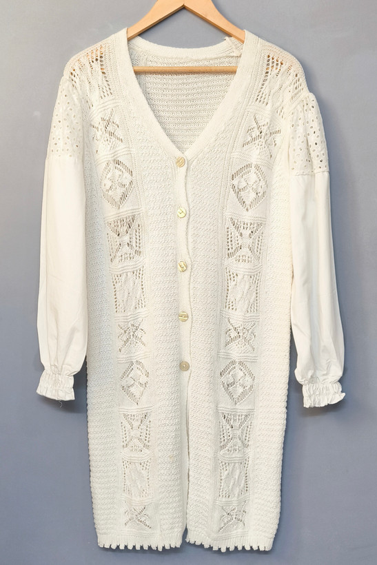 ژاکت بافت وارداتی بلند فری سایز