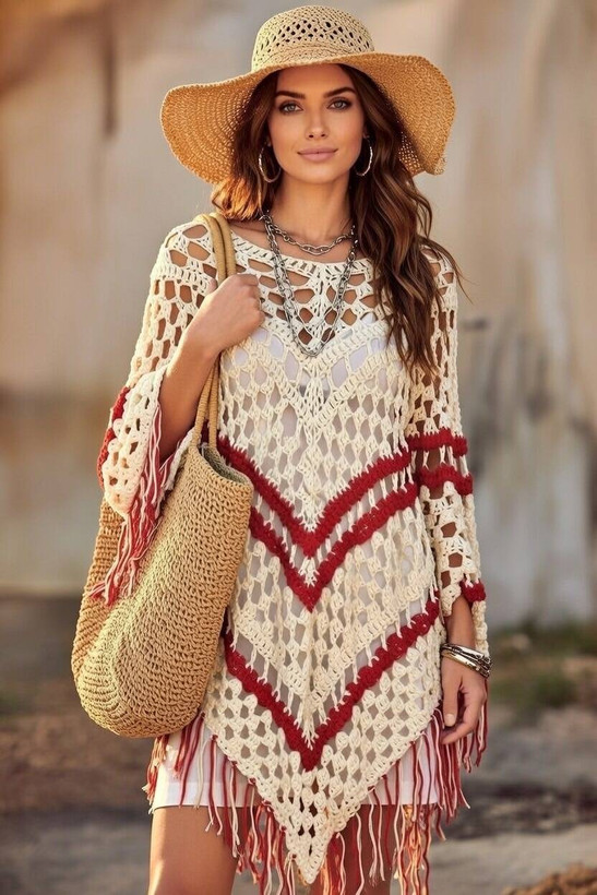 شنل قلاب بافی وارداتی قاصدک زنانه مدل ۱۰۶۱