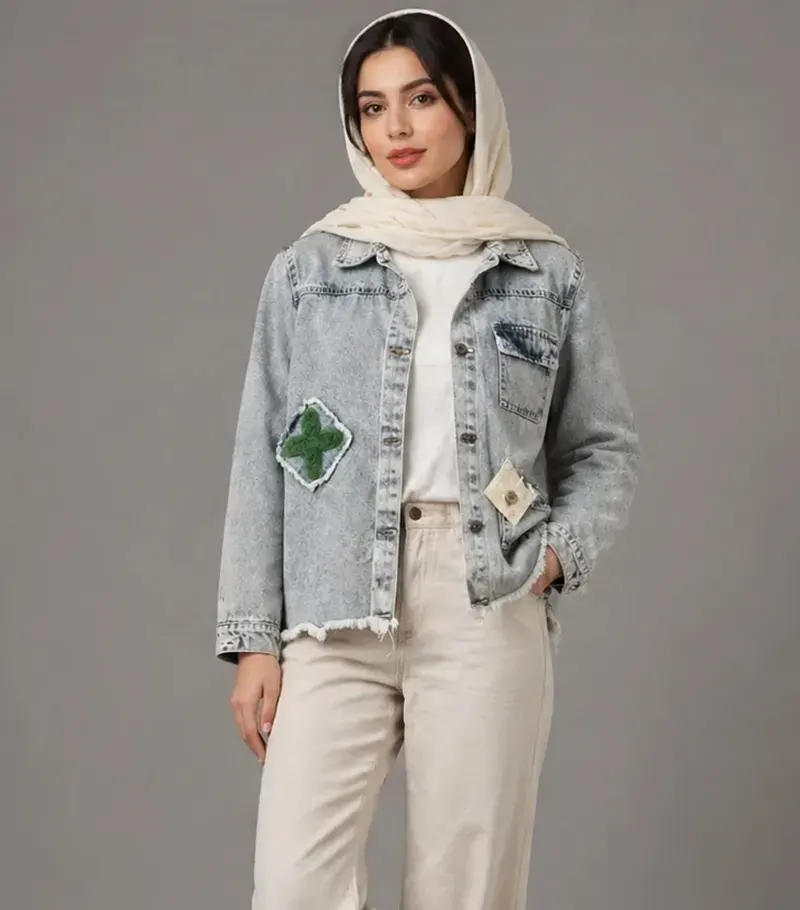 کت جین گلدوزی زنانه باوان مدل ۱۱۷۶